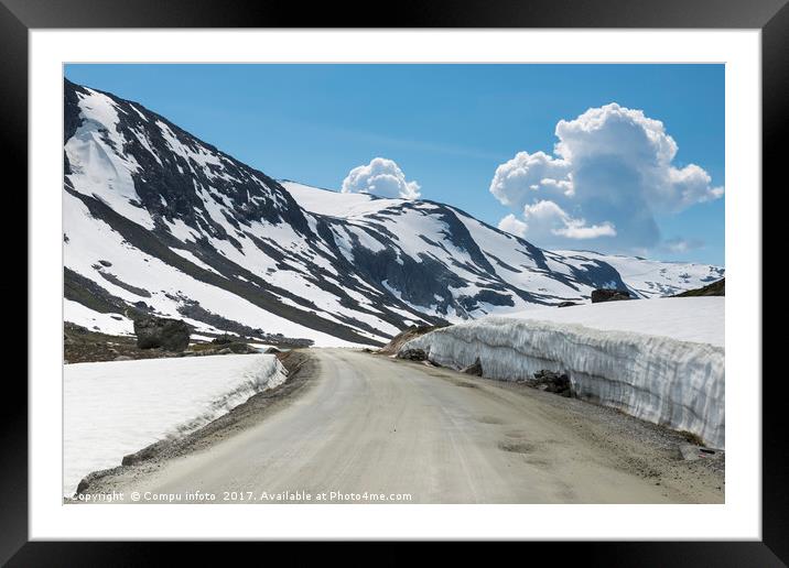 snow at the gamle strynefjellsvegen in norway Framed Mounted Print by Chris Willemsen