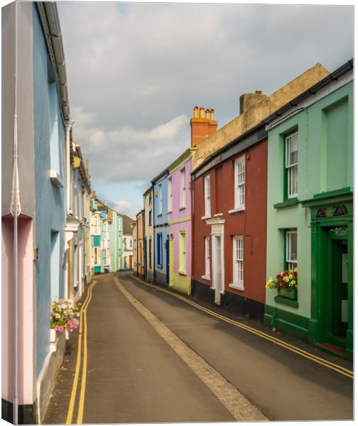 Colorful painted houses in Appledore, Devon Canvas Print by Steve Heap