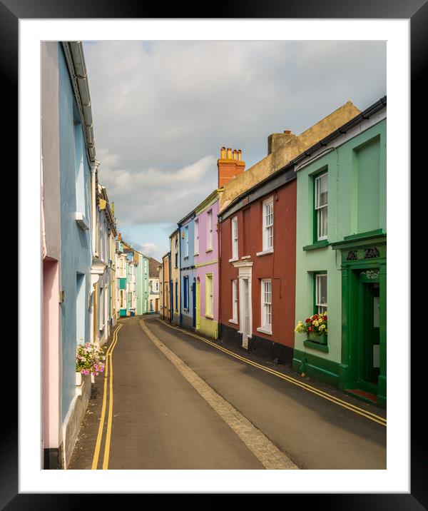 Colorful painted houses in Appledore, Devon Framed Mounted Print by Steve Heap