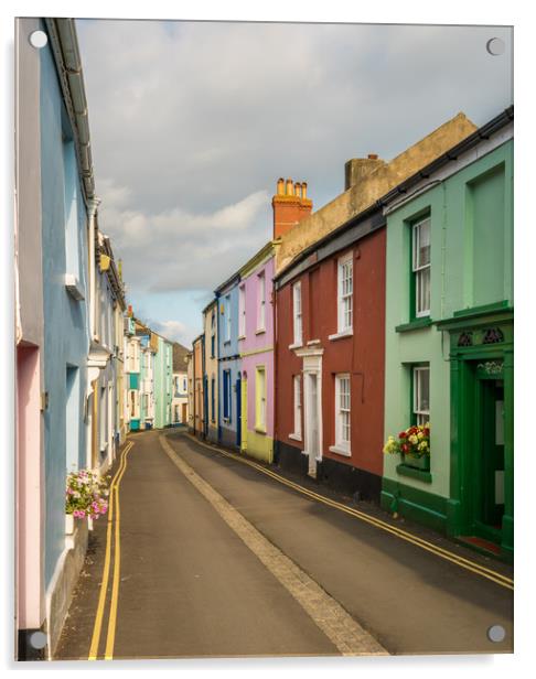 Colorful painted houses in Appledore, Devon Acrylic by Steve Heap