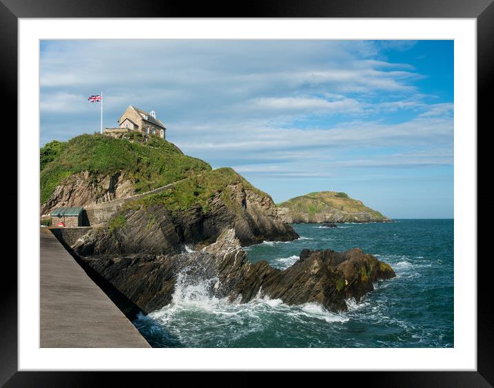 Sunrise over the tourist town of Ilfracombe in Dev Framed Mounted Print by Steve Heap