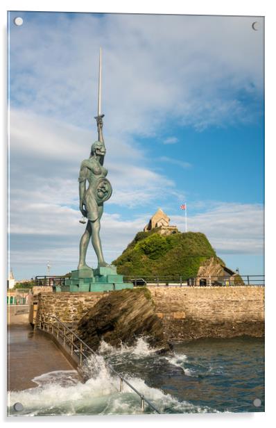 Damien Hirst statue Verity in Ilfracombe Acrylic by Steve Heap