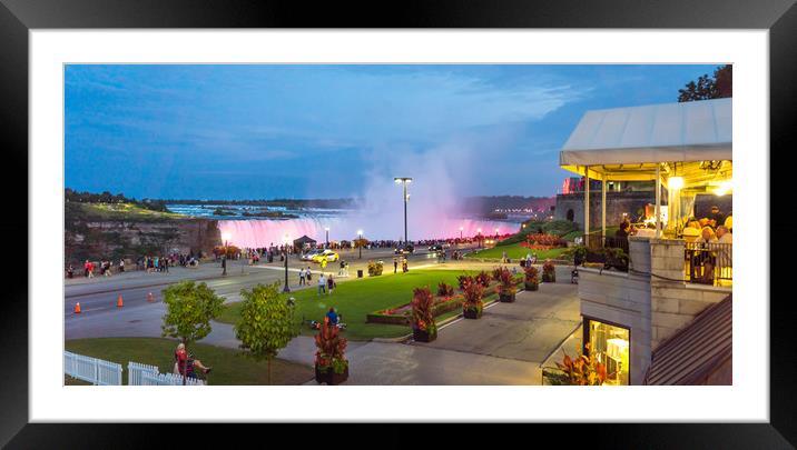 The Falls at Night Framed Mounted Print by Naylor's Photography