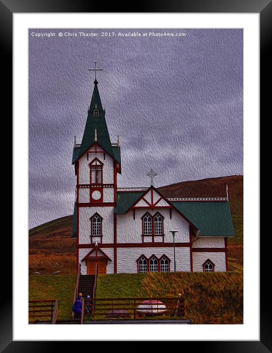 Husavik Church Iceland Framed Mounted Print by Chris Thaxter