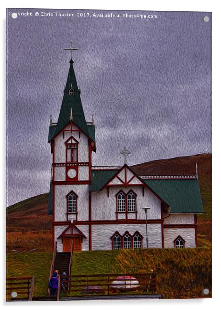 Husavik Church Iceland Acrylic by Chris Thaxter