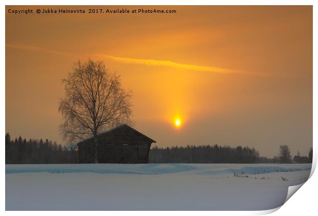 Orange Sunrise Sky Print by Jukka Heinovirta