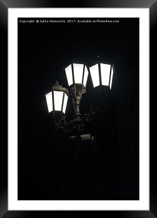 Three Lanterns In The Night Framed Mounted Print by Jukka Heinovirta