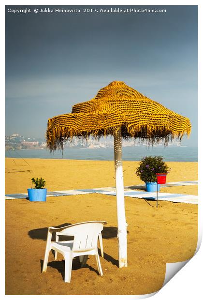 Chair On The Beach Print by Jukka Heinovirta