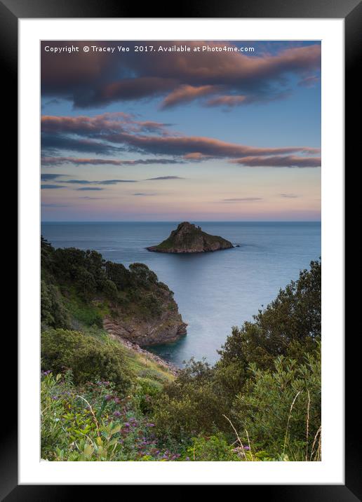Thatcher Rock at Sunset  Framed Mounted Print by Tracey Yeo