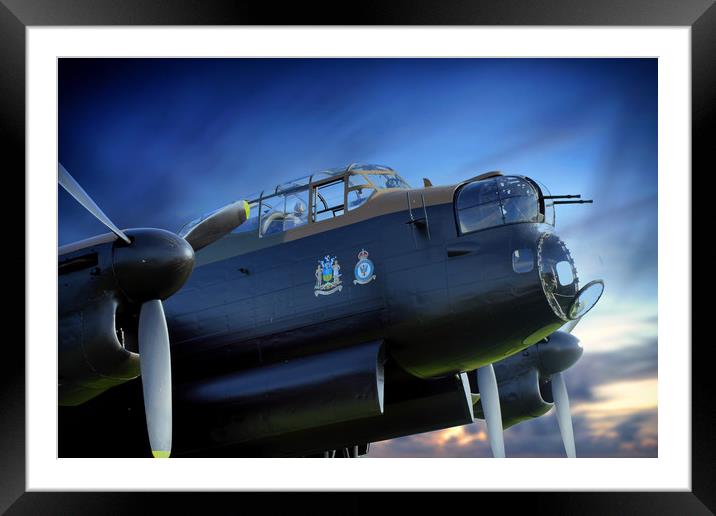Lancaster Bomber City of Sheffield Framed Mounted Print by J Biggadike
