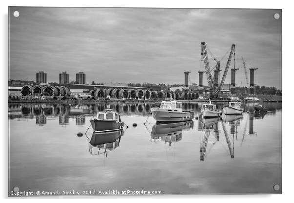  Hebburn Marina on the River Tyne Acrylic by AMANDA AINSLEY