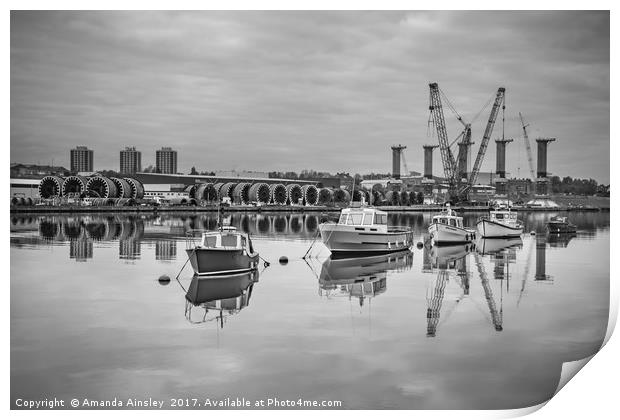  Hebburn Marina on the River Tyne Print by AMANDA AINSLEY