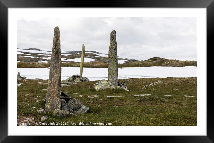 piles of stones as a monument on road 55 Framed Mounted Print by Chris Willemsen