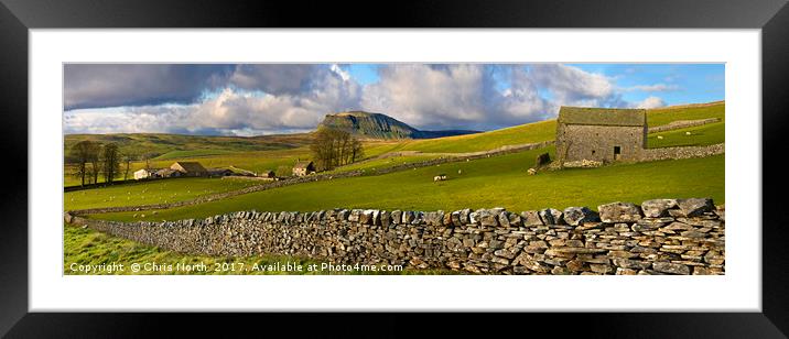 Pen-y-ghent in the Yorkshire Dales. Framed Mounted Print by Chris North