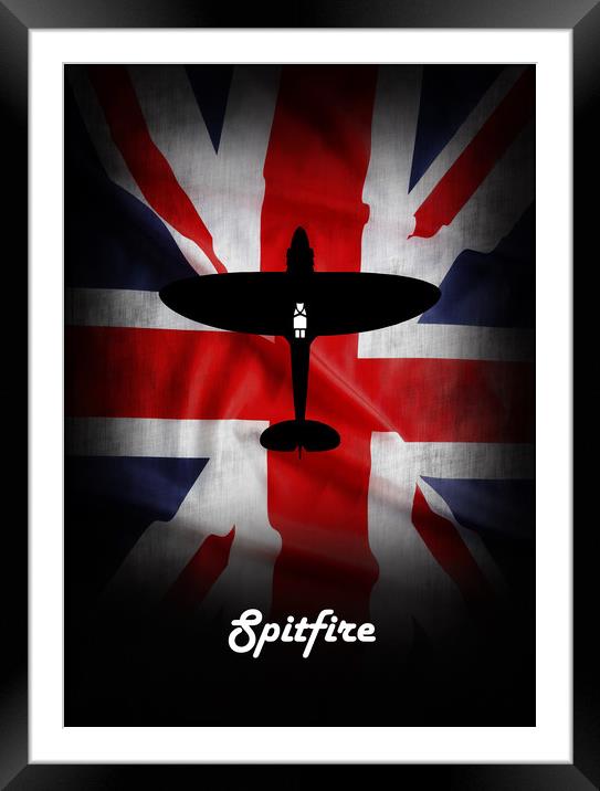 Supermarine Spitfire Union jack Framed Mounted Print by J Biggadike