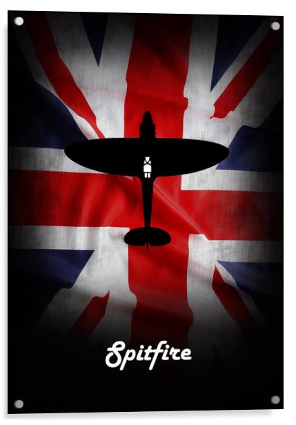 Supermarine Spitfire Union jack Acrylic by J Biggadike