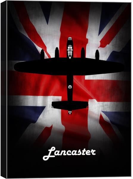 Lancaster Bomber Union Jack Canvas Print by J Biggadike