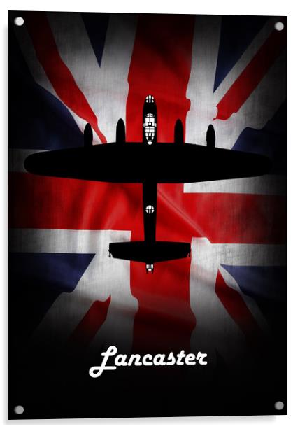 Lancaster Bomber Union Jack Acrylic by J Biggadike