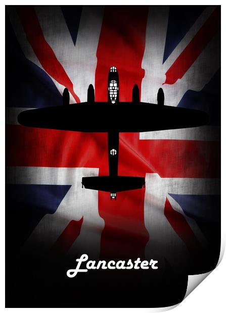 Lancaster Bomber Union Jack Print by J Biggadike