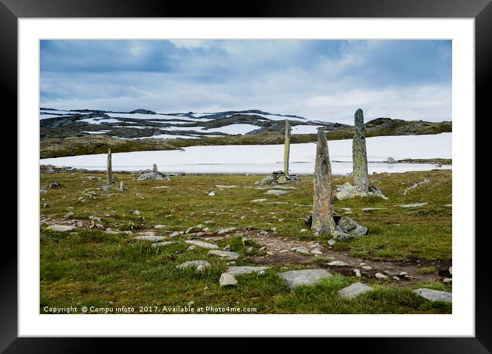piles of stones as a monument on road 55 Framed Mounted Print by Chris Willemsen
