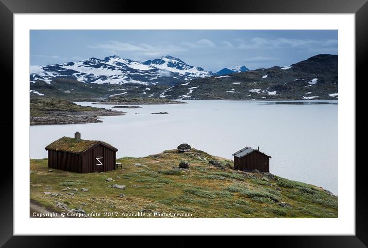 wooden houses at the famous County Road 55 norway Framed Mounted Print by Chris Willemsen
