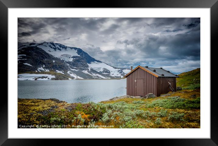 wooden houses at the famous County Road 55 norway Framed Mounted Print by Chris Willemsen