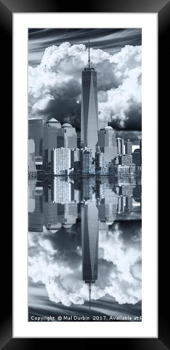 Reflections of Manhattan Framed Mounted Print by Mal Durbin