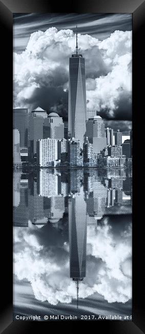 Reflections of Manhattan Framed Print by Mal Durbin