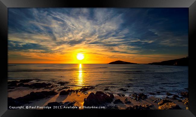 Majestic Sunset View Framed Print by Paul F Prestidge