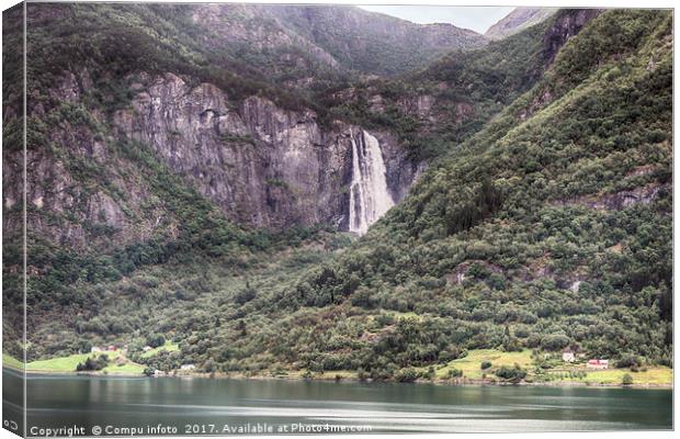waterfall near sognefjord   Canvas Print by Chris Willemsen