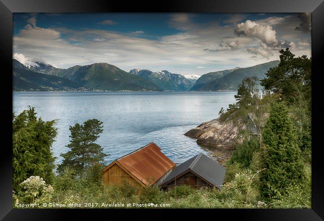 view on sognefjord in norway Framed Print by Chris Willemsen