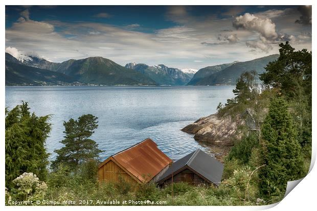 view on sognefjord in norway Print by Chris Willemsen