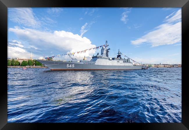 Corvette Stoykiy Navy of Russia  Framed Print by Dobrydnev Sergei