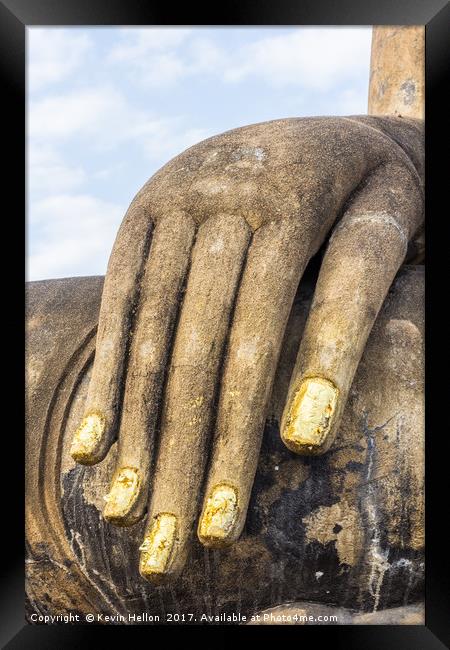 Hand of Buddha Framed Print by Kevin Hellon