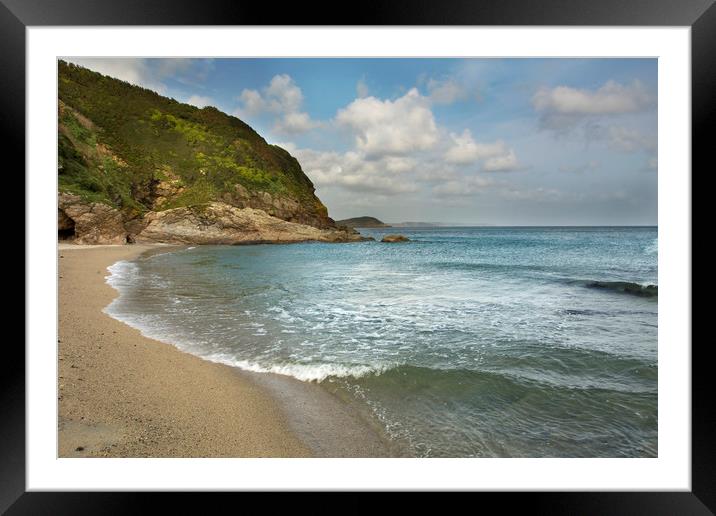 Pentewan sands Cornwall Framed Mounted Print by Eddie John