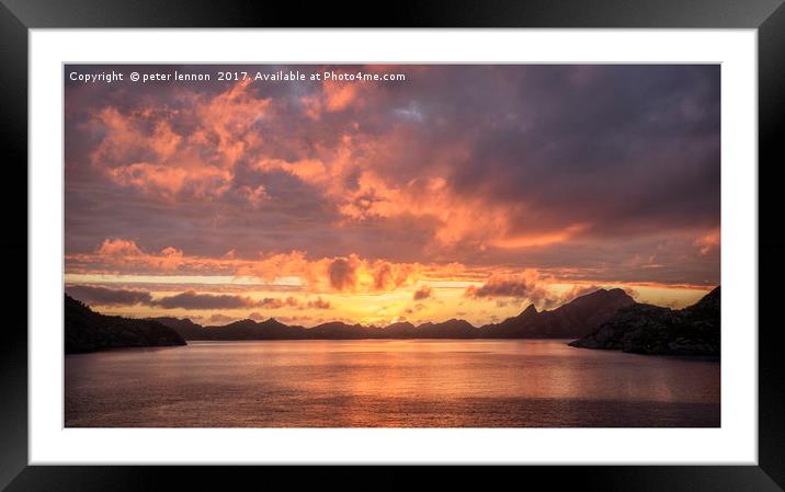 Blazing Skies Framed Mounted Print by Peter Lennon