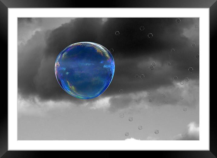 Blue Bubble Framed Mounted Print by Samantha Higgs