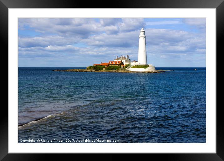St Marys Lighthouse Framed Mounted Print by Richard Pinder