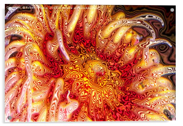 Sea Anemone Abstract Acrylic by Robert M. Vera