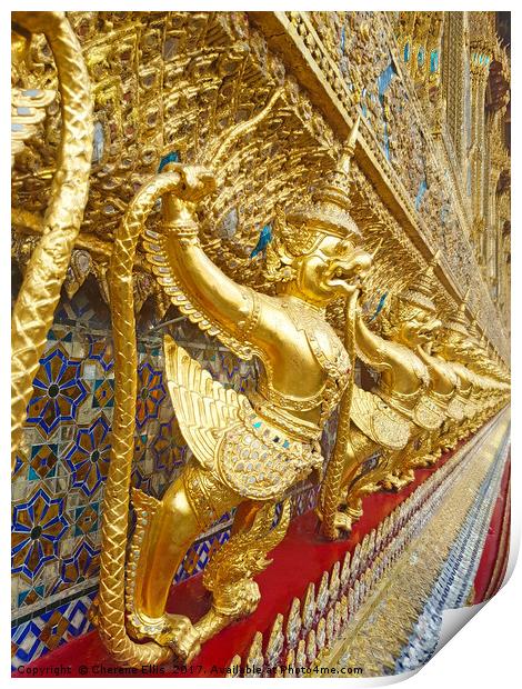 Temple's Gold Print by Cherene Ellis