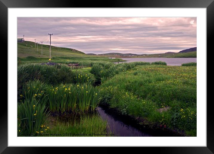 Evening at the Loch of Flugarth Framed Mounted Print by Steven Watson
