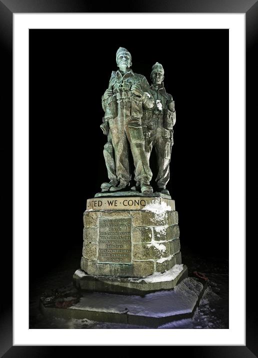 Spean Bridge Commando Memorial at Night Framed Mounted Print by Derek Beattie