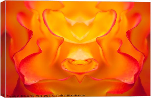 Orange and Yellow Rose Composite Canvas Print by Robert M. Vera