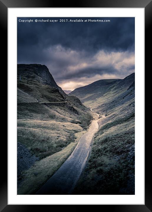 Honister Pass Framed Mounted Print by richard sayer
