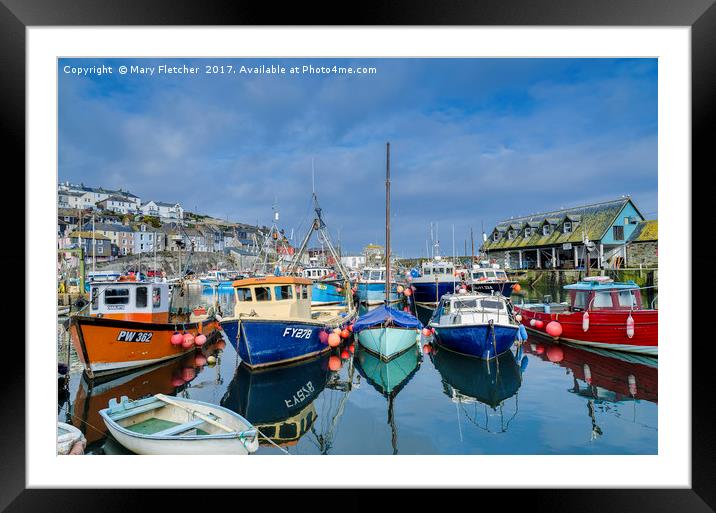 Colourful Mevagissey Framed Mounted Print by Mary Fletcher