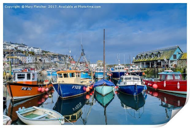 Colourful Mevagissey Print by Mary Fletcher