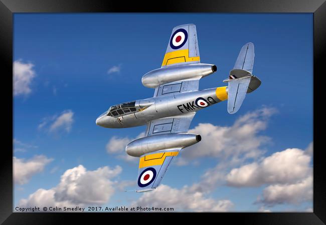 Gloster Meteor T.7 WA591 G-BWMF Framed Print by Colin Smedley