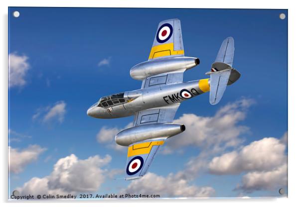 Gloster Meteor T.7 WA591 G-BWMF Acrylic by Colin Smedley
