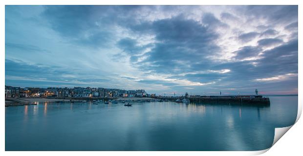 St Ives Harbour At Dawn Print by Kevin Browne