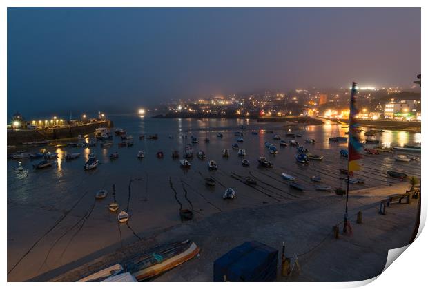 St Ives At Night Print by Kevin Browne
